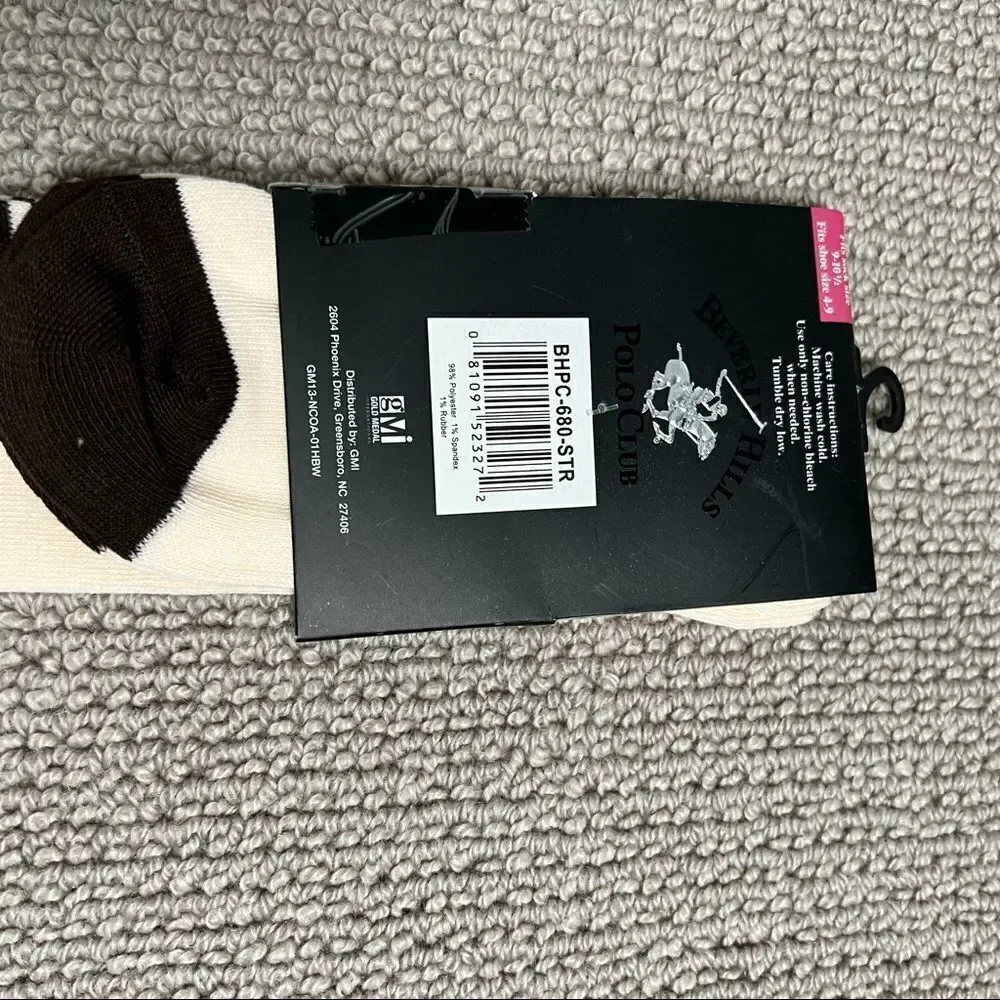 🍭4/$20 Beverly Hills Polo Club Striped Long Socks - Shoe size 4-9